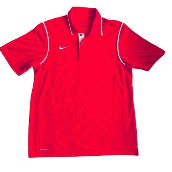 Nike Other - Nike Dri-fit Men’s Medium Red Logo Polo